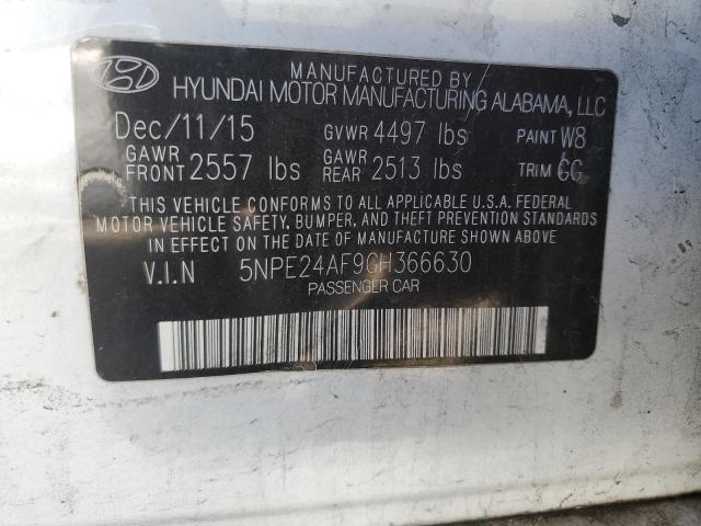 2016 HYUNDAI SONATA SE 5NPE24AF9GH366630