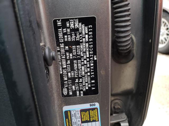 5XYKWDA28CG195813 KIA SORENTO SX