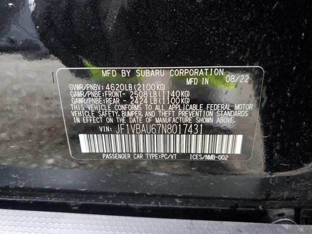2022 SUBARU WRX GT JF1VBAU67N8017431