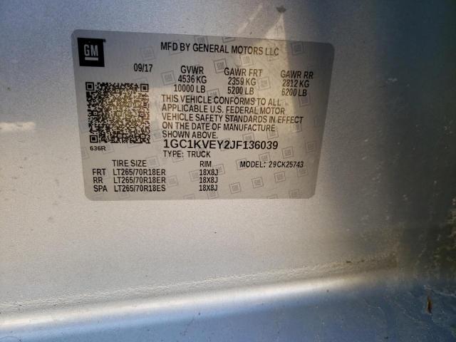 2018 CHEVROLET SILV2500 4 - 1GC1KVEY2JF136039