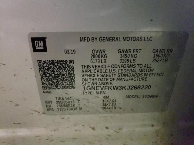 2019 CHEVROLET TRAVERSE L - 1GNEVFKW3KJ268220