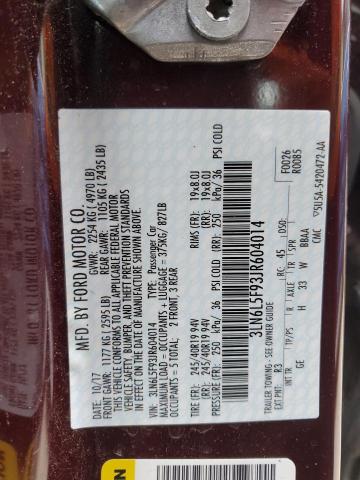 3LN6L5F93JR604014 Lincoln MKZ