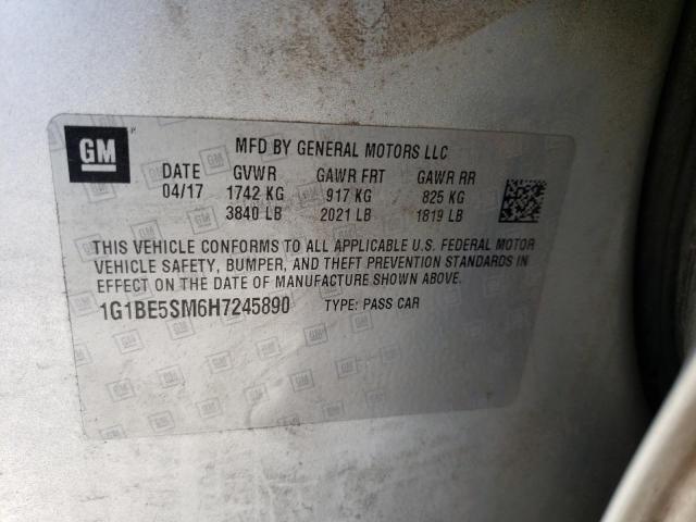 2017 CHEVROLET CRUZE LT - 1G1BE5SM6H7245890