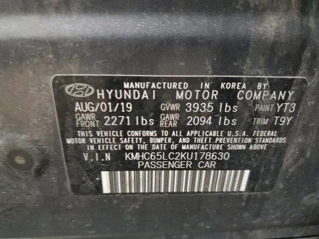 2019 HYUNDAI IONIQ BLUE - KMHC65LC2KU178630