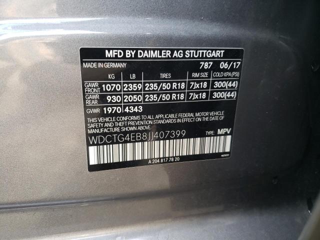 2018 MERCEDES-BENZ GLA 250 - WDCTG4EB8JJ407399