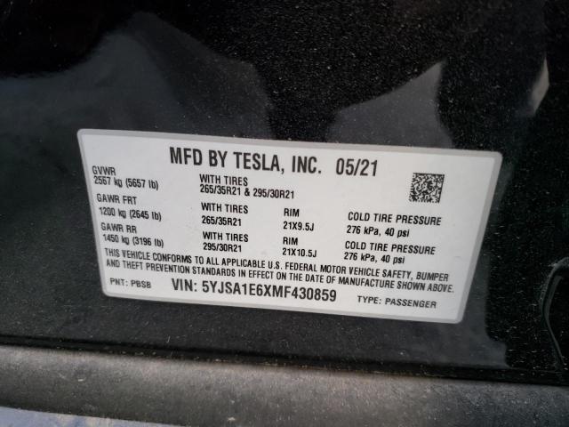 2021 TESLA MODEL S 5YJSA1E6XMF430859