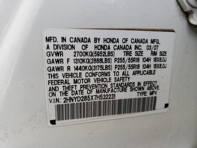 2HNYD285X7H532231 Acura MDX SPORT