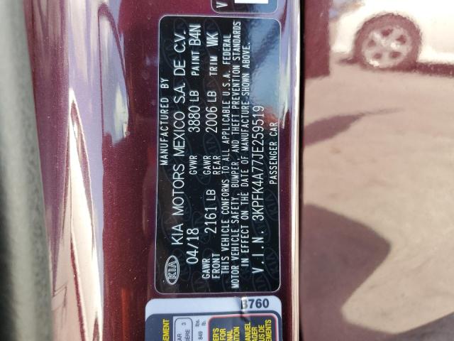 3KPFK4A77JE259519 KIA FORTE LX