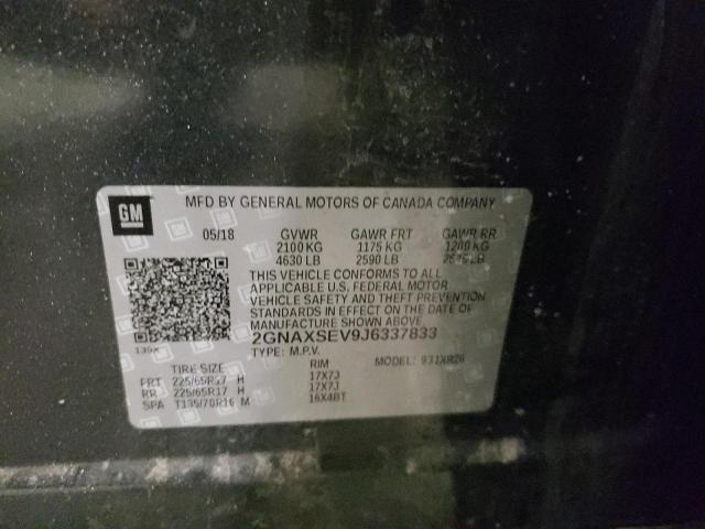 2018 CHEVROLET EQUINOX LT 2GNAXSEV9J6337833