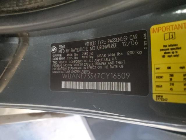 WBANF73547CY16509 BMW 5 Series