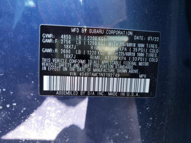 2022 SUBARU OUTBACK LI - 4S4BTAMC1N3192749