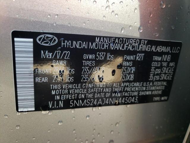 5NMS24AJ4NH445043 Hyundai Santa Fe Sel
