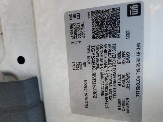 2022 CADILLAC ESCALADE P - 1GYS4BKL9NR157362