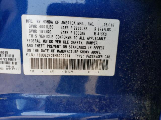 19UDE2F36HA002214 Acura ILX