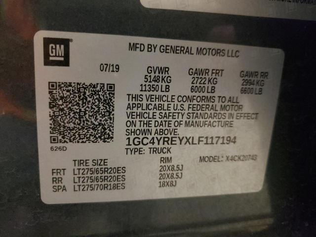 2020 CHEVROLET SILVERADO 1GC4YREYXLF117194