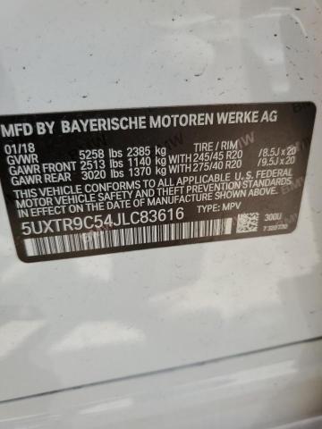 2018 BMW X3 XDRIVE3 5UXTR9C54JLC83616