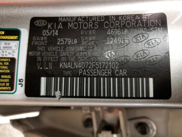 2015 KIA CADENZA PR - KNALN4D72F5172102