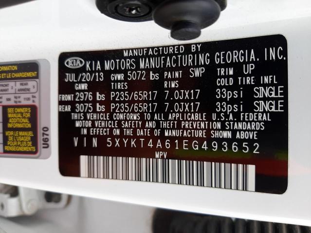 5XYKT4A61EG493652 KIA SORENTO LX