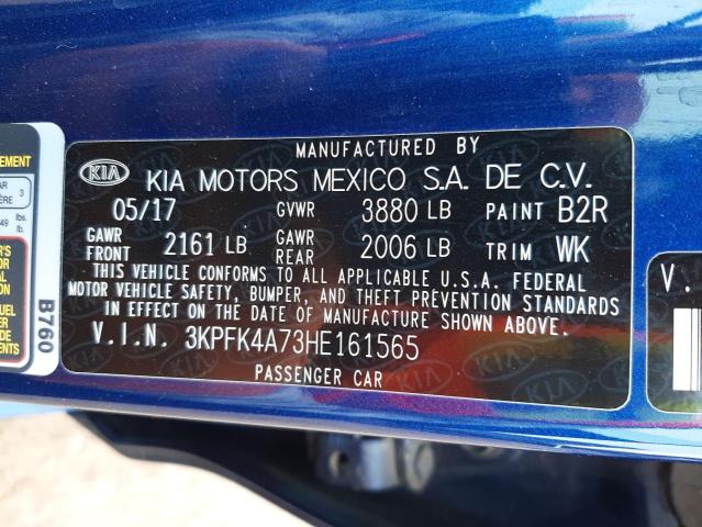 3KPFK4A73HE161565 KIA FORTE LX