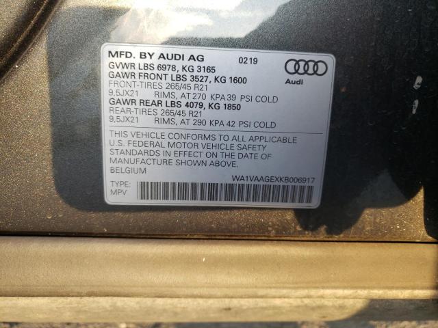 2019 AUDI E-TRON PRE - WA1VAAGEXKB006917