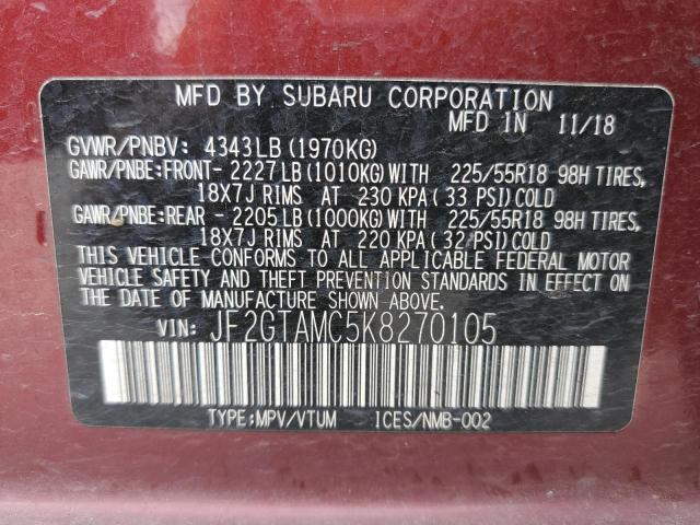 JF2GTAMC5K8270105 Subaru Crosstrek Limited