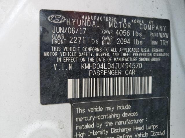 2018 HYUNDAI ELANTRA SP - KMHD04LB4JU494570