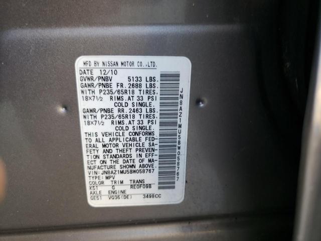 JN8AZ1MU5BW058767 Nissan MURANO S