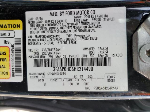 3FA6P0HD6HR214490 Ford FUSION SE