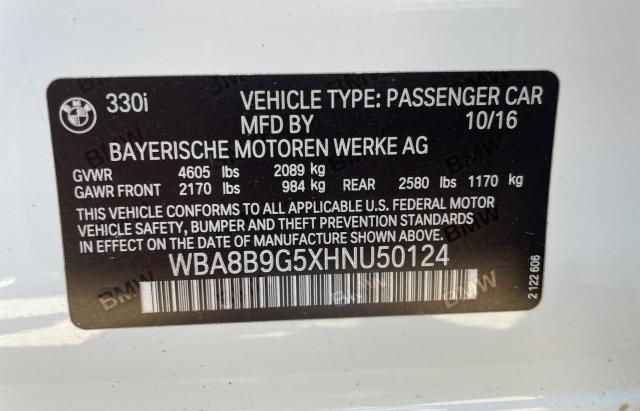 2017 BMW 330 I - WBA8B9G5XHNU50124