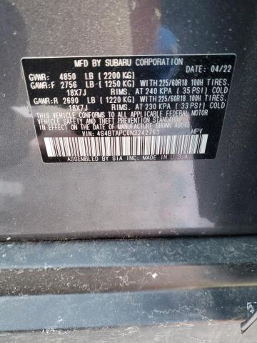 2022 SUBARU OUTBACK TO 4S4BTAPC0N3242763