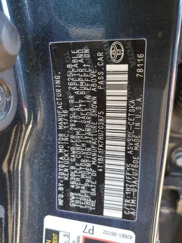 2017 TOYOTA CAMRY LE - 4T1BF1FK7HU703875