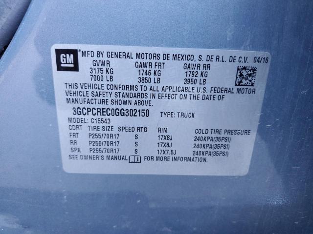 2016 CHEVROLET SLVRD 1500 3GCPCREC0GG302150