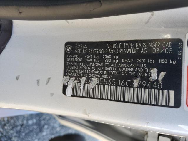 WBANE53506CK79448 BMW 525 I
