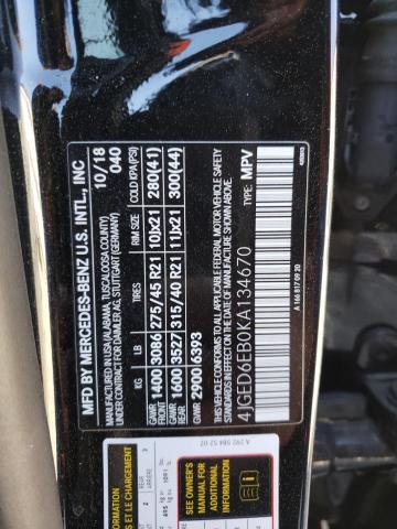 2019 MERCEDES-BENZ GLE COUPE 4JGED6EB0KA134670