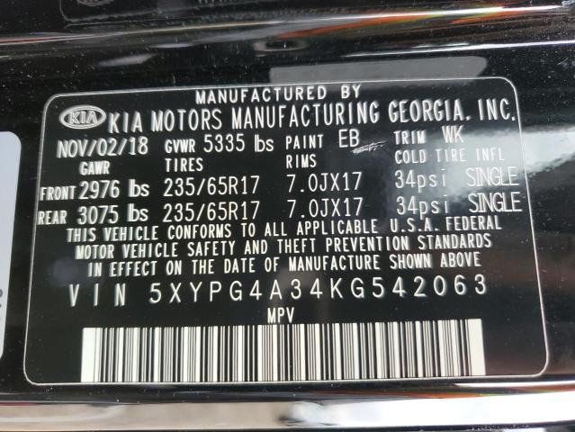 5XYPG4A34KG542063 KIA SORENTO L
