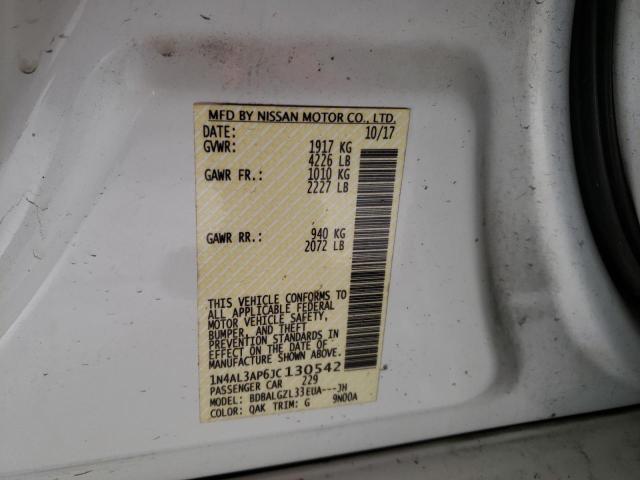 2018 NISSAN ALTIMA 2.5 1N4AL3AP6JC130542