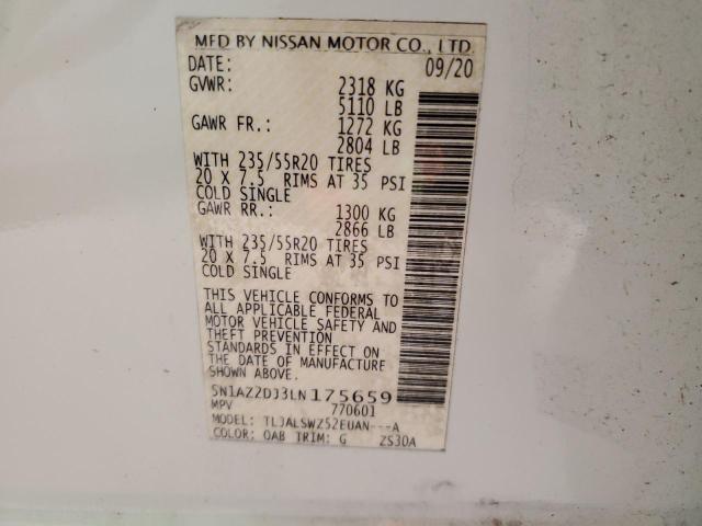 5N1AZ2DJ3LN175659 Nissan Murano Platinum
