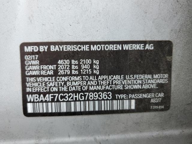 2017 BMW 430I GRAN - WBA4F7C32HG789363