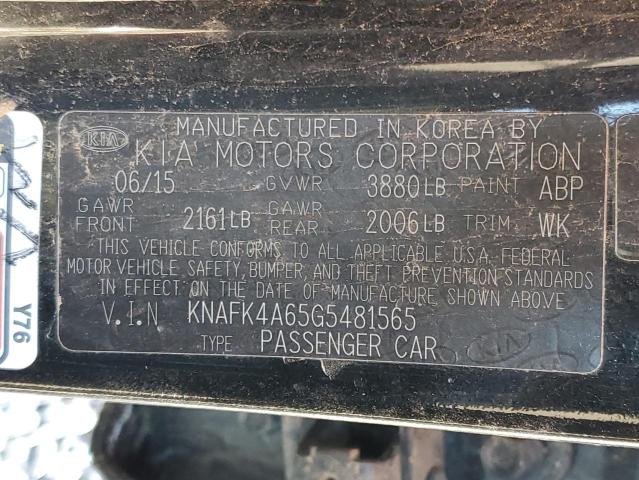 KNAFK4A65G5481565 KIA FORTE LX