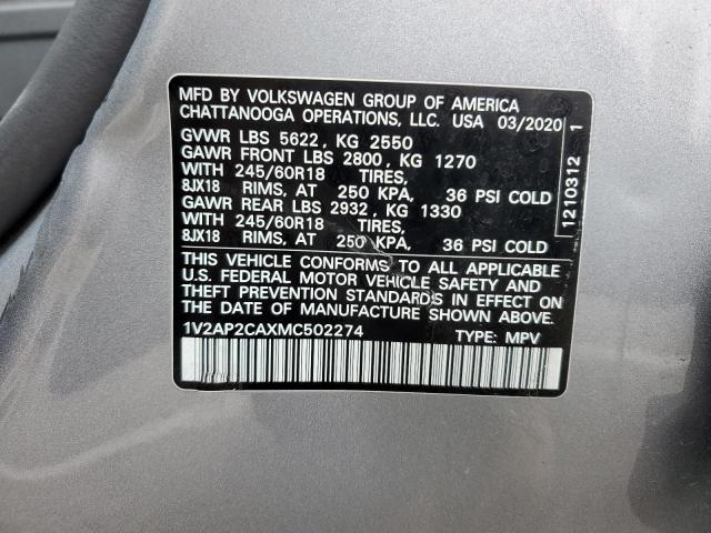 2021 VOLKSWAGEN ATLAS S - 1V2AP2CAXMC502274