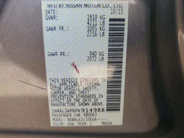 1N4AL3AP6FN914988 Nissan ALTIMA 2.5