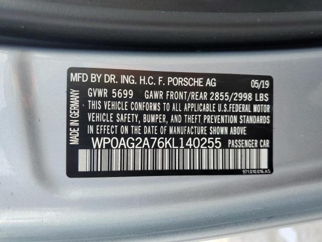 2019 PORSCHE PANAMERA G - WP0AG2A76KL140255