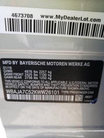 2019 BMW 530 XI WBAJA7C52KWW26101