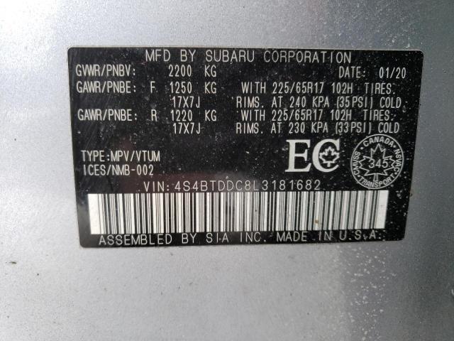 2020 SUBARU OUTBACK TO - 4S4BTDDC8L3181682