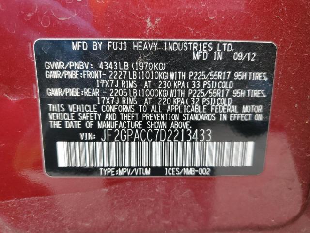 JF2GPACC7D2213433 Subaru Xv Crosstrek 2.0 Premium
