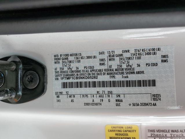 2022 FORD F150 - 1FTMF1CB5NKD05282