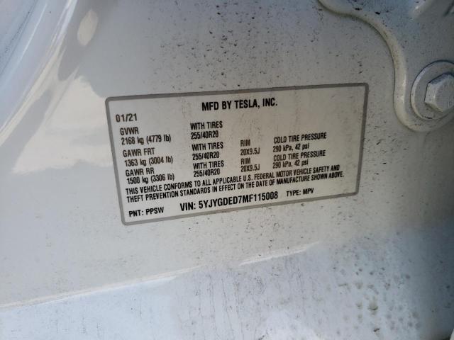 5YJYGDED7MF115008 Tesla Model Y