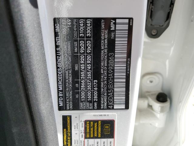 4JGDA5JBXHA992063 Mercedes-Benz GLE 350