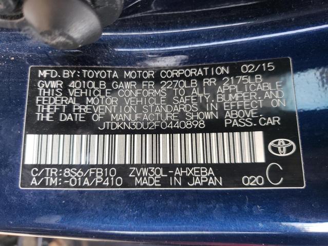 2015 TOYOTA PRIUS JTDKN3DU2F0440898