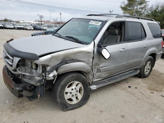 Salvage cars for sale at Lexington, KY auction: 2002 Toyota Sequoia Limited